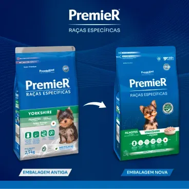 Nova embalagem Racao Premier Racas Especificas Yorkshire Filhotes